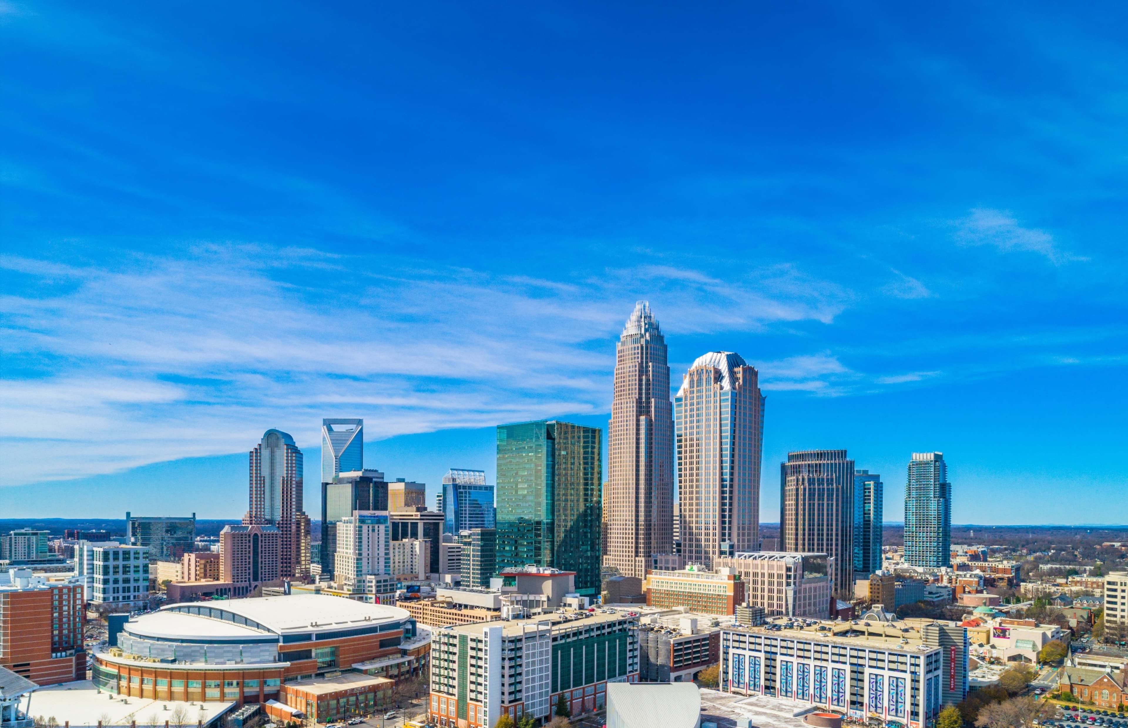 Charlotte financial district skyline